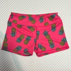 IAB I am Becoming No ride 3 inch Hot Pink Pineapple shorts
